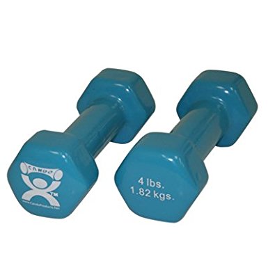 Picture of CanDo CanDo-10-0553-2 4 lbs Vinyl Coated Pair Dumbbell&#44; Light Blue