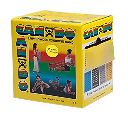 Picture of CanDo CanDo-10-5271 25 Yard Low Powder Exercise Band Roll, Yellow - X-Light