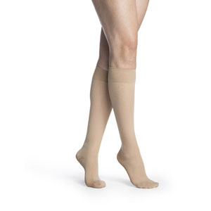 -752CSLW33 Womens Midsheer Calf High Socks, Natural Beige - Small Long -  Sigvaris, Sigvaris-752CSLW33