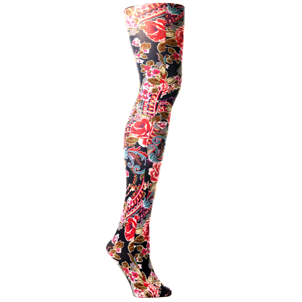 Picture of Celeste Stein Celeste-Stein-601-1871 Womens Tights with Shelby Pattern&#44; Red - Regular