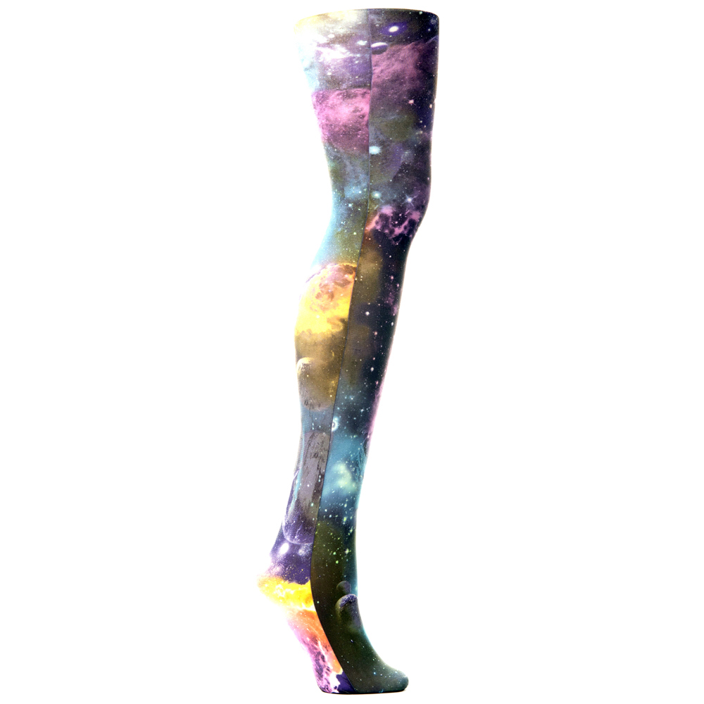 Picture of Celeste Stein Celeste-Stein-601-1890 Womens Tights with Multi Planets Pattern&#44; Multi Color - Regular