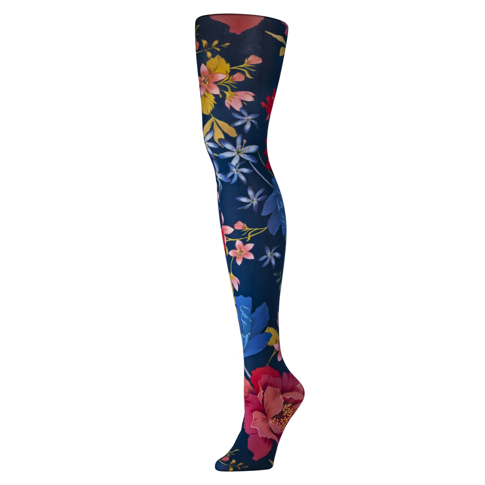 Picture of Celeste Stein Celeste-Stein-601-2200 Womens Tights with Paradise Pattern, Navy - Regular
