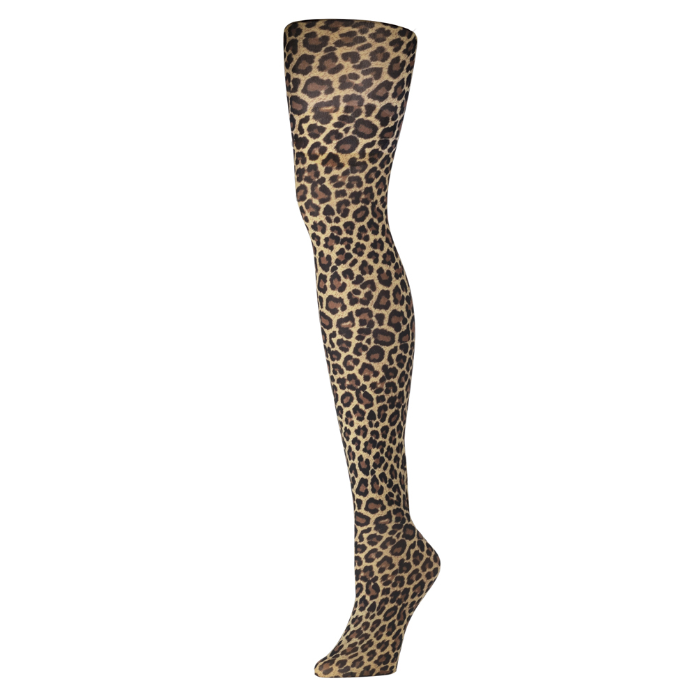 Picture of Celeste Stein Celeste-Stein-601-593 Womens Tights with Hairy Leopard Pattern, Brown - Regular