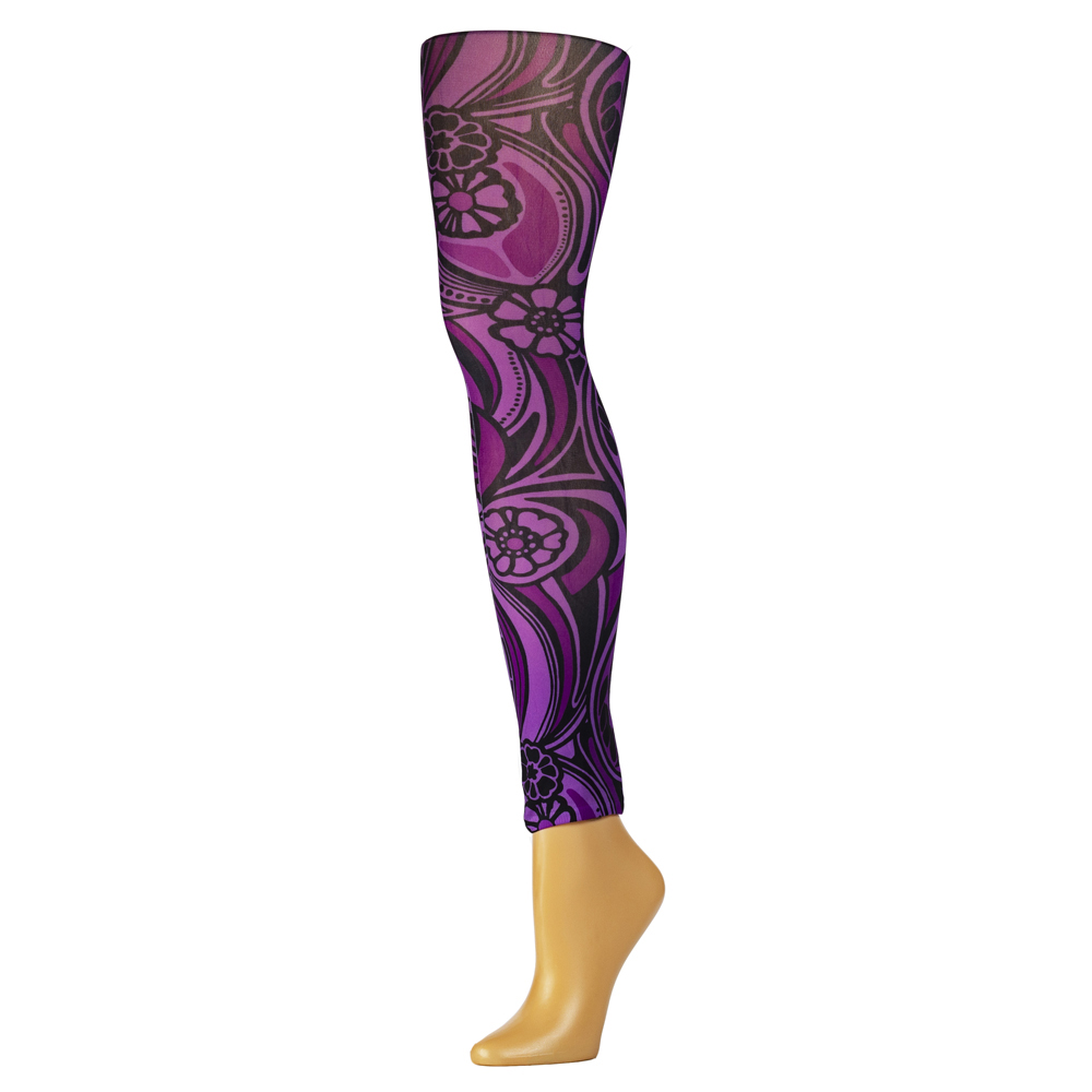 Picture of Celeste Stein Celeste-Stein-625-1613 Womens Leggings with Megan Pattern, Purple - Regular