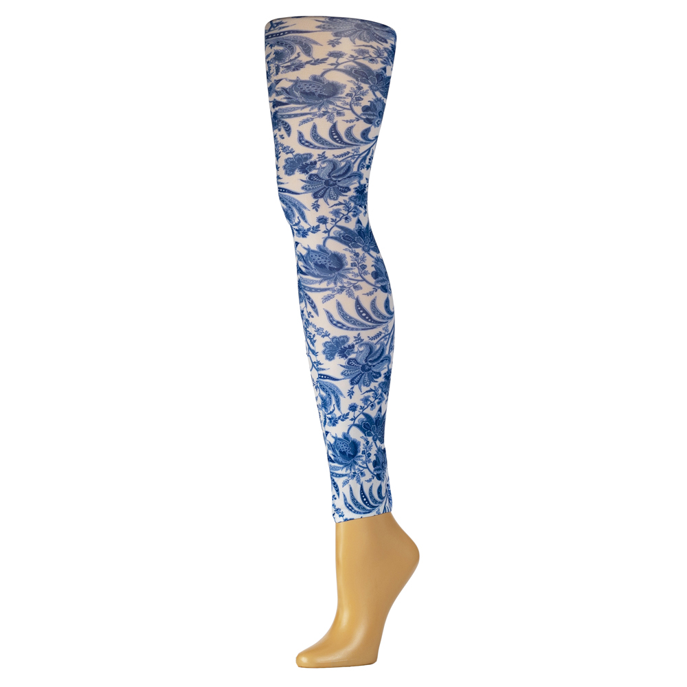 Picture of Celeste Stein Celeste-Stein-625-2028 Womens Leggings with Navy Paris Pattern, Navy - Regular