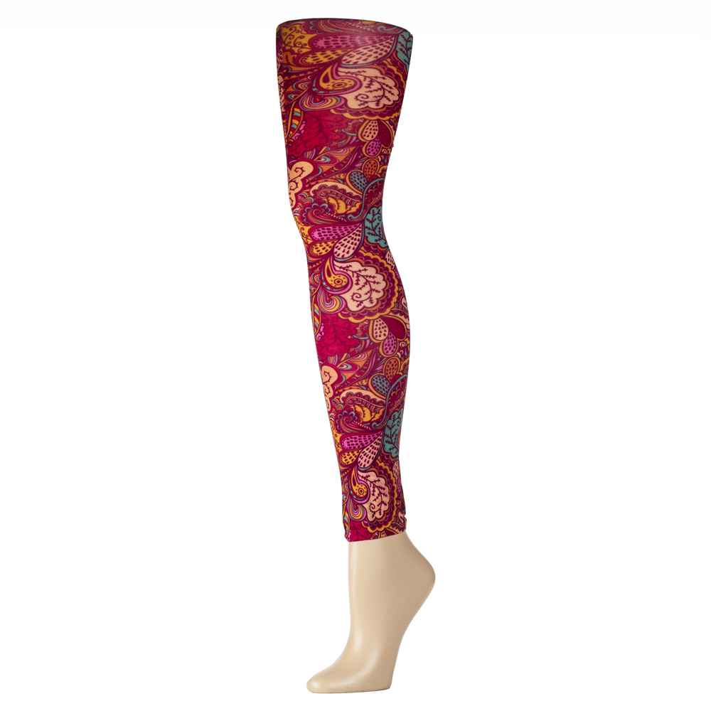 Picture of Celeste Stein Celeste-Stein-625Q-2038 Womens Leggings with Bright Vintage Floral Pattern&#44; Multi Color - Queen