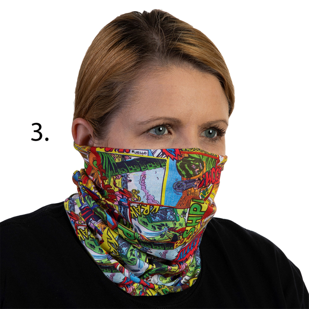 Picture of Celeste Stein Celeste-Stein-B-1137 Face Mask & Buff for Covering with Comic Pattern for Unisex