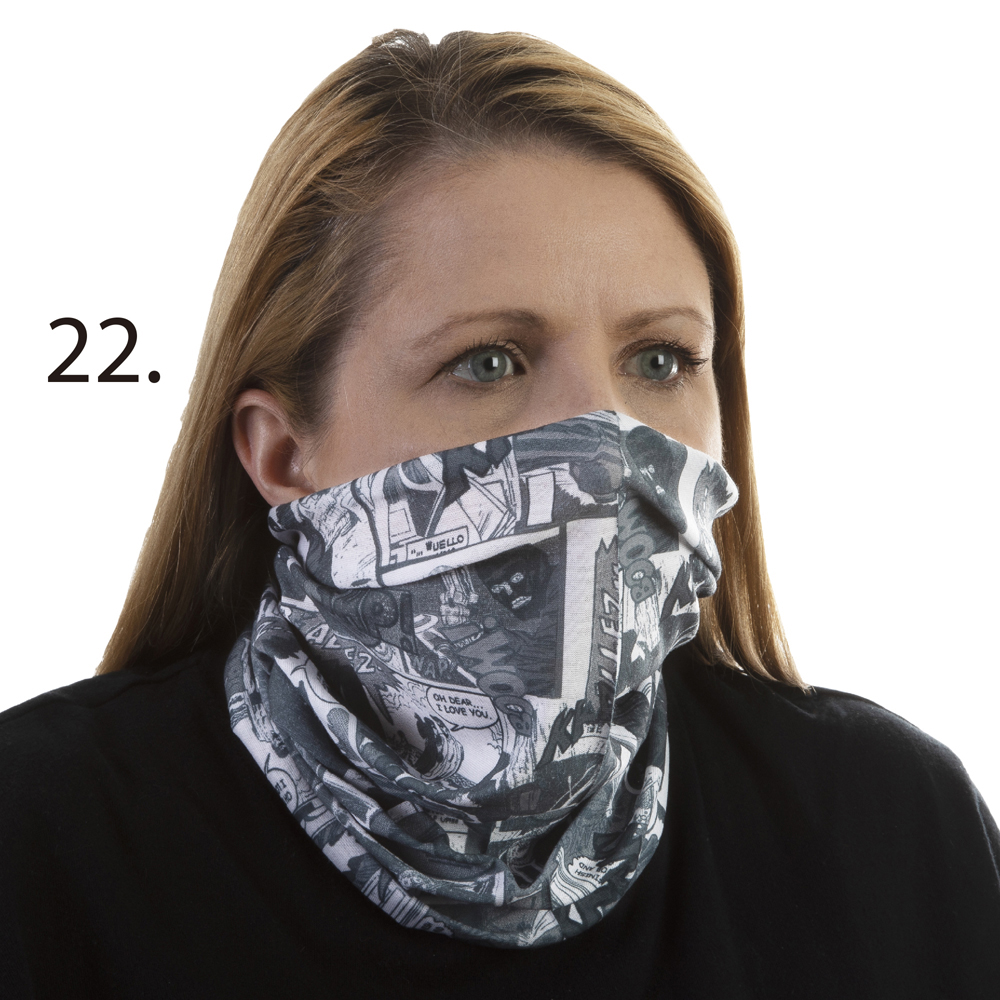 Picture of Celeste Stein Celeste-Stein-B-1676 Face Mask & Buff for Covering with BW Comic Strip Pattern for Unisex