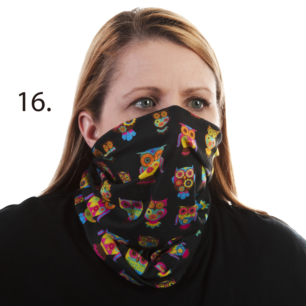 Picture of Celeste Stein Celeste-Stein-B-1899 Face Mask & Buff for Covering with Owls Pattern for Unisex