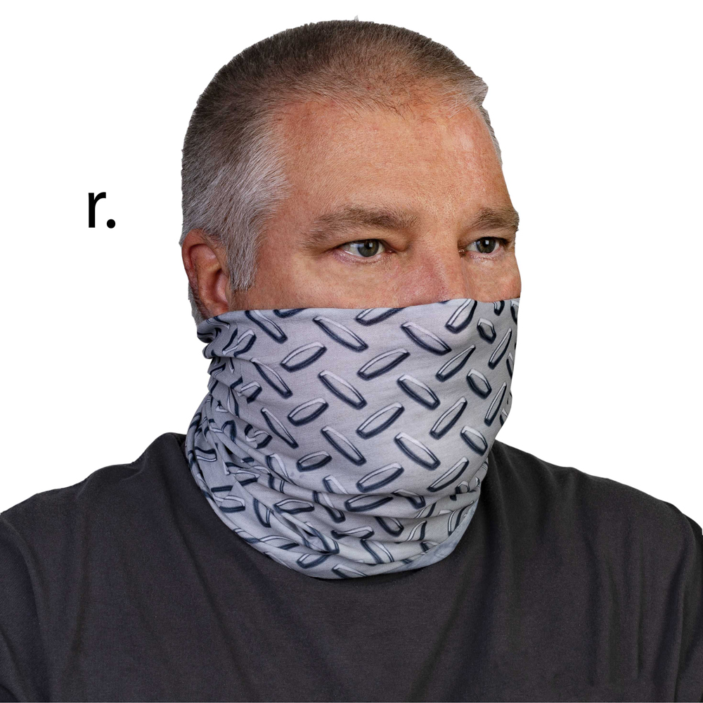 Picture of Celeste Stein Celeste-Stein-B-1973 Face Mask & Buff for Covering with Metal Diamond Plate Pattern for Unisex