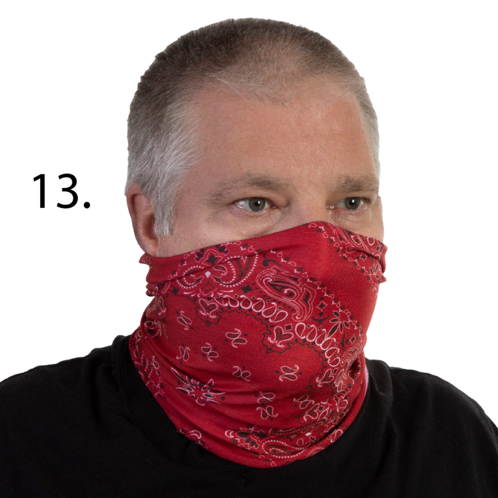 Picture of Celeste Stein Celeste-Stein-B-1997 Face Mask & Buff for Covering with Red Bandanna Pattern for Unisex