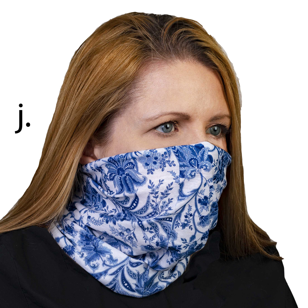 Picture of Celeste Stein Celeste-Stein-B-2028 Face Mask & Buff for Covering with Navy Paris Pattern for Unisex