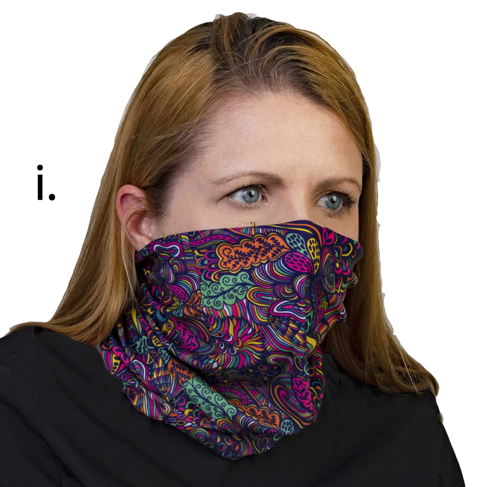 Picture of Celeste Stein Celeste-Stein-B-2079 Face Mask & Buff for Covering with Blue Fantasea Pattern for Unisex