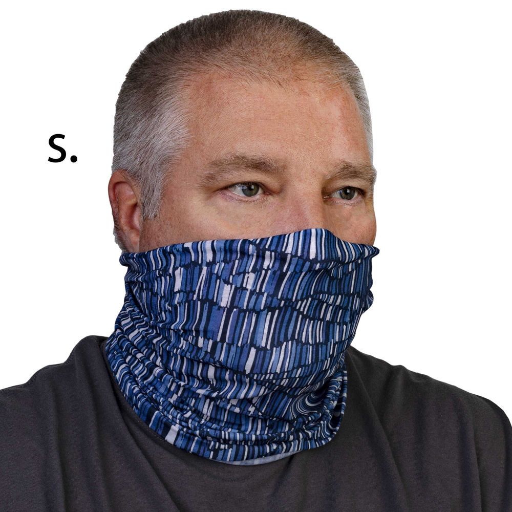 Picture of Celeste Stein Celeste-Stein-B-2124 Face Mask & Buff for Covering with Blue Pylon Pattern for Unisex