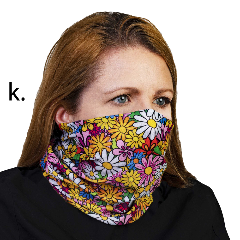 Picture of Celeste Stein Celeste-Stein-B-2144 Face Mask & Buff for Covering with Colorful Daisies Pattern for Unisex