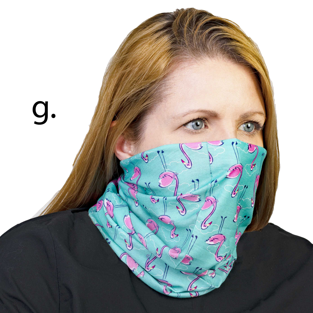 Picture of Celeste Stein Celeste-Stein-B-2151 Face Mask & Buff for Covering with Flamingos & Pearls Pattern for Unisex