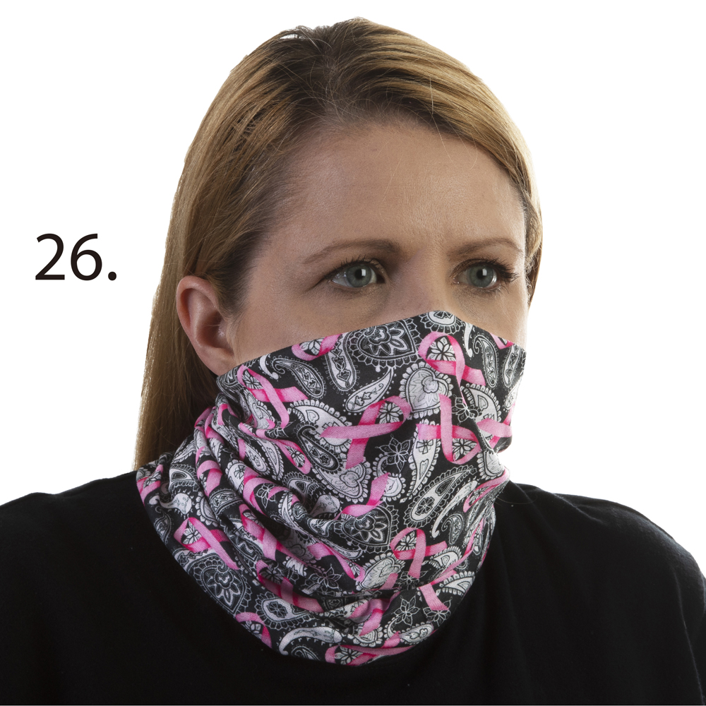 Picture of Celeste Stein Celeste-Stein-B-2161 Face Mask & Buff for Covering with Michelles Ribbons Pattern for Unisex