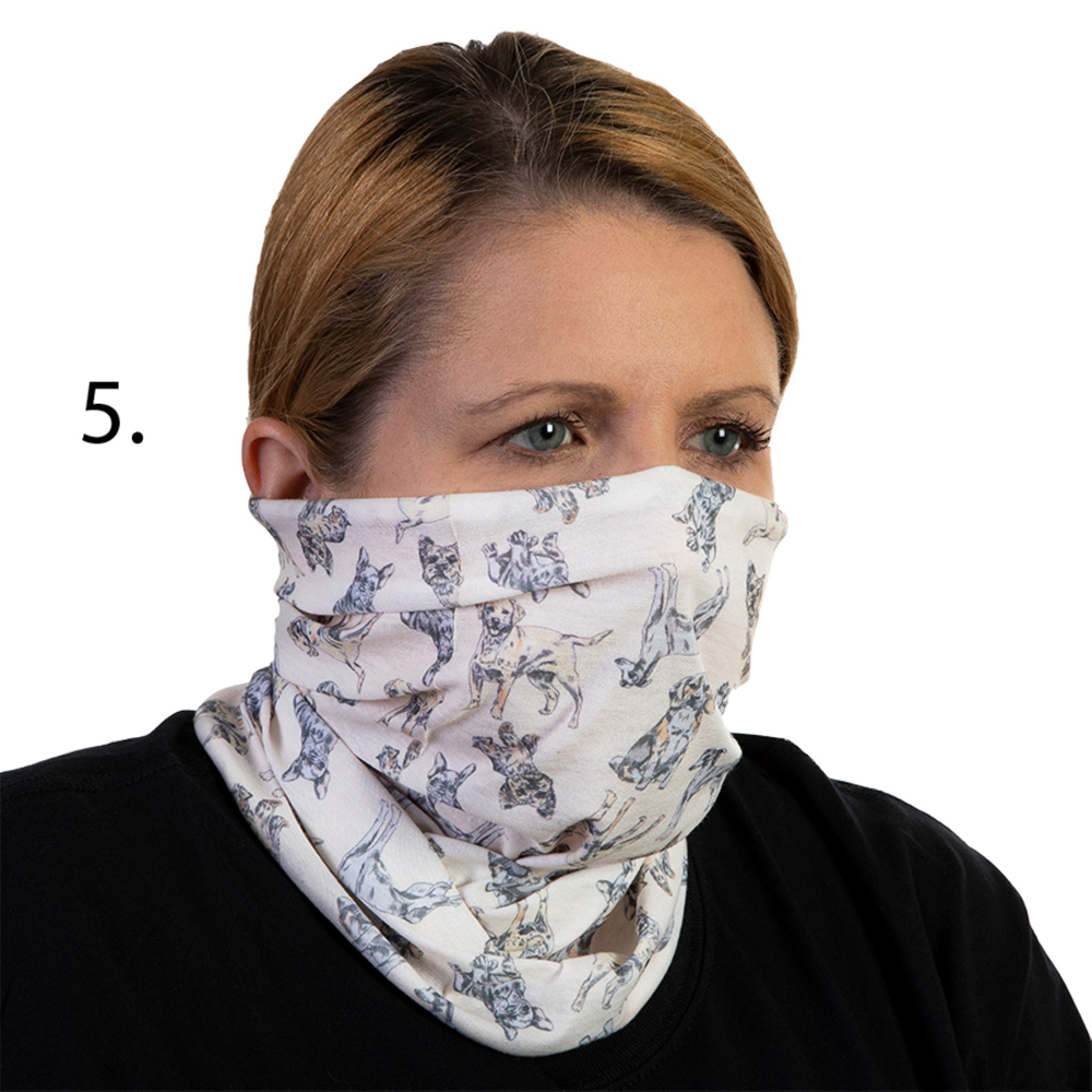 Picture of Celeste Stein Celeste-Stein-B-2254 Face Mask & Buff for Covering with Dog Kennel Pattern for Unisex
