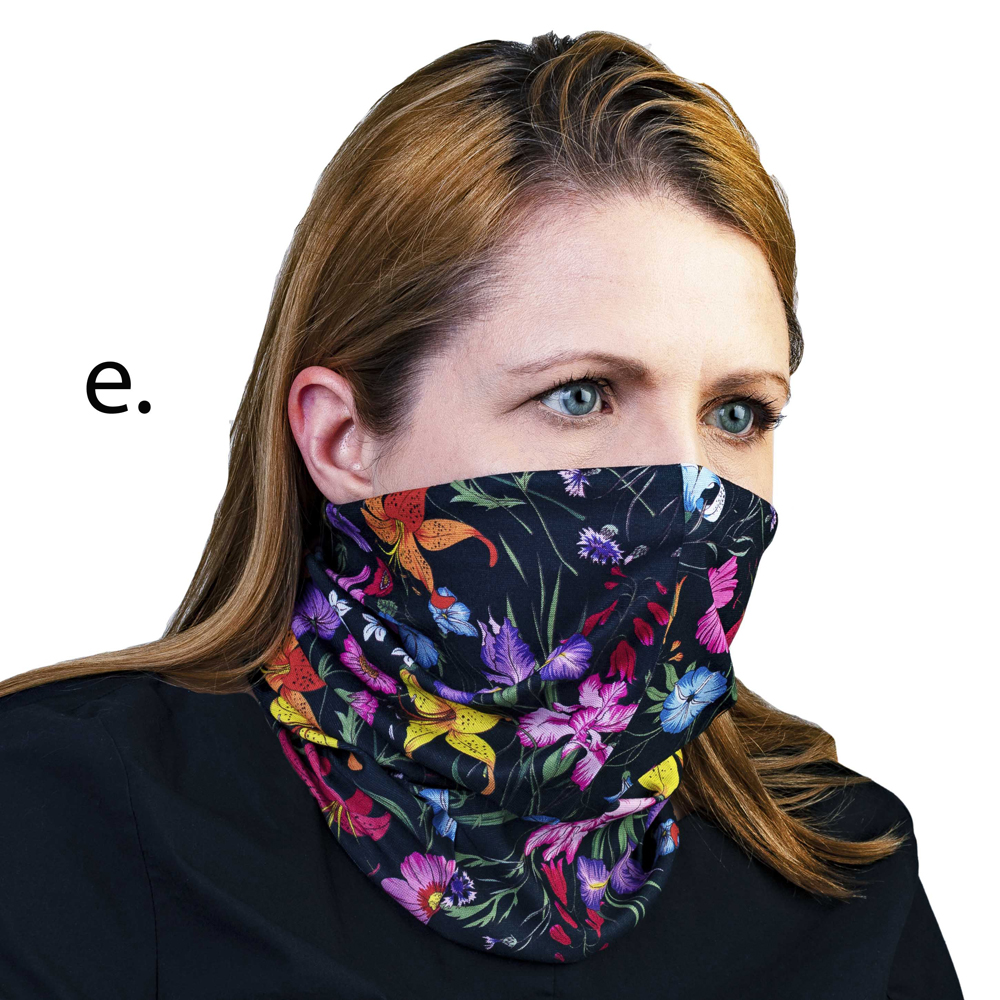 Picture of Celeste Stein Celeste-Stein-B-2255 Face Mask & Buff for Covering with Black Floral Pattern for Unisex