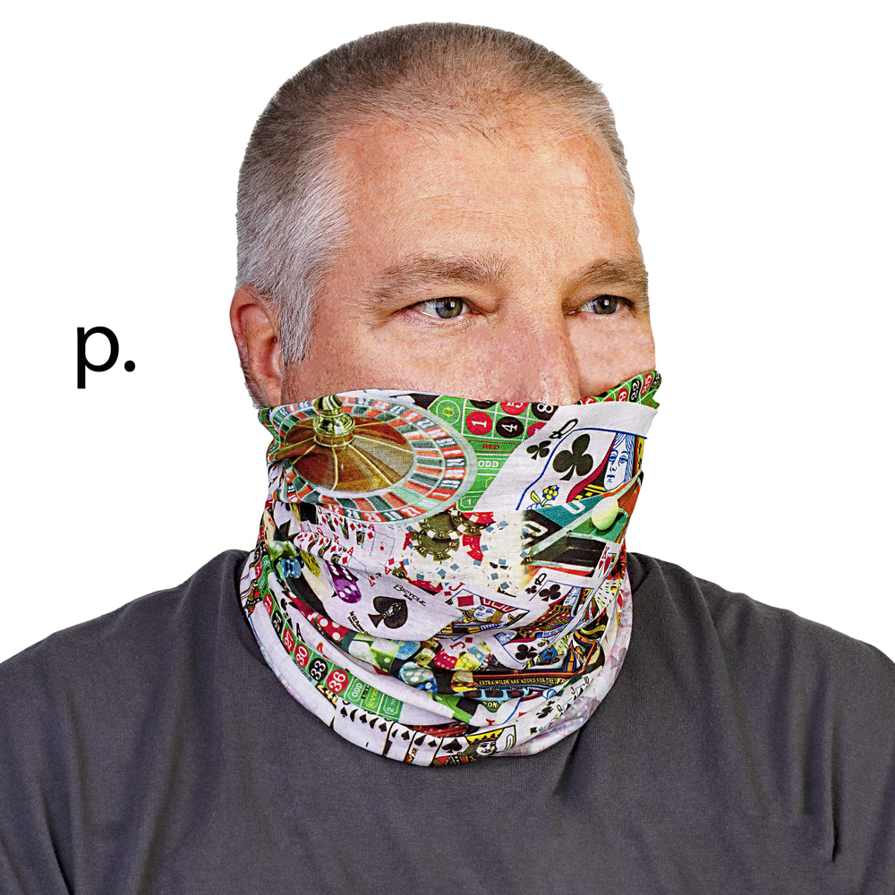 Picture of Celeste Stein Celeste-Stein-B-284 Face Mask & Buff for Covering with Gambling Pattern for Unisex