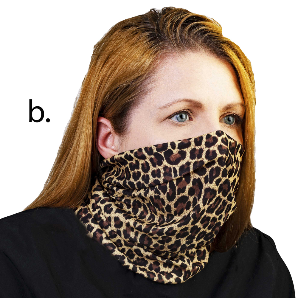 Picture of Celeste Stein Celeste-Stein-B-593 Face Mask & Buff for Covering with Leopard Pattern for Unisex