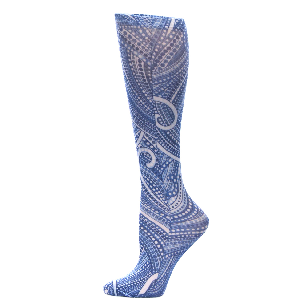 Picture of Celeste Stein Celeste-Stein-CH187-1576 15 in. Kids Knee Sock with Denim Dotty Pattern&#44; Blue