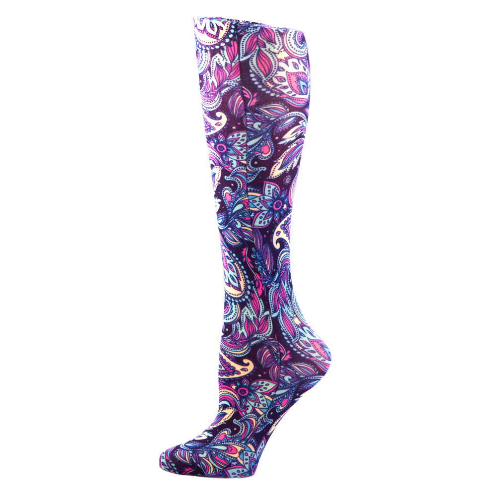 Picture of Celeste Stein Celeste-Stein-CH187-2037 15 in. Kids Knee Sock with Fall Paisley Brown Pattern&#44; Brown