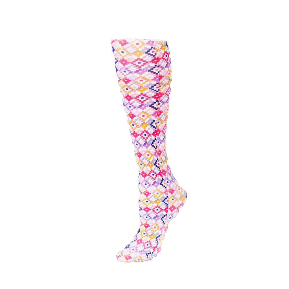 Picture of Celeste Stein Celeste-Stein-CH187-2097 15 in. Kids Knee Sock with Honeycomb Multi Pattern&#44; Multi Color
