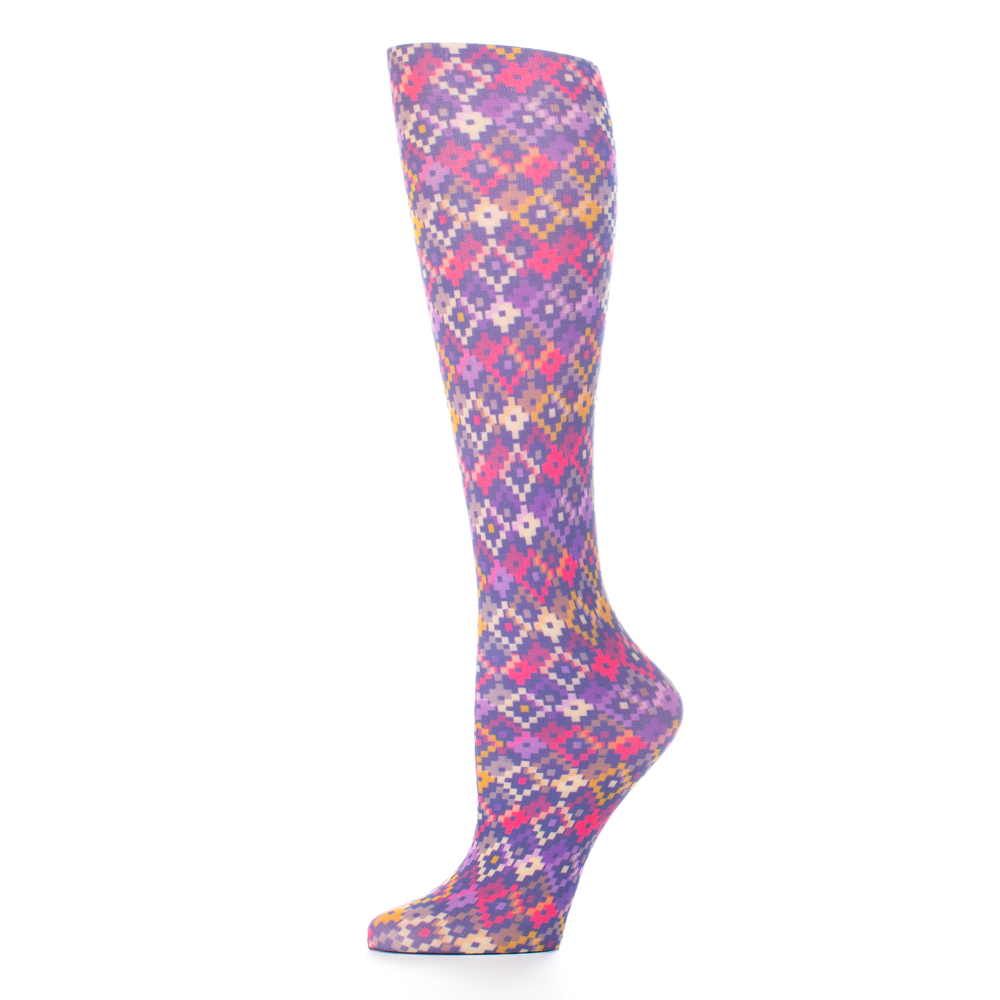 Picture of Celeste Stein Celeste-Stein-CH187-2103 15 in. Kids Knee Sock with Dot Matrix Pattern&#44; Purple