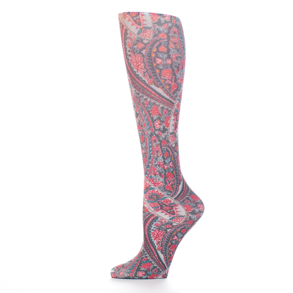 Picture of Celeste Stein Celeste-Stein-CH187-2106 15 in. Kids Knee Sock with Mauve Paisley Pattern&#44; Mauve