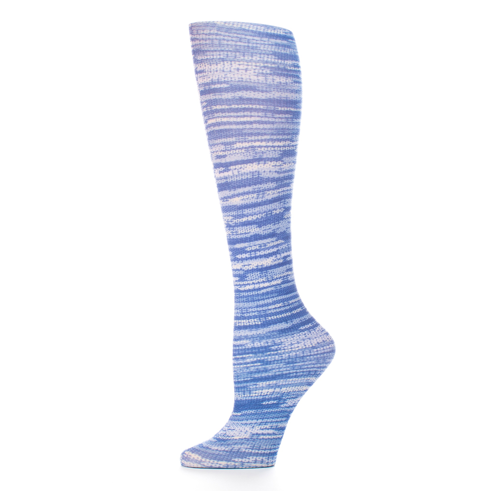 Picture of Celeste Stein Celeste-Stein-CH187-2109 15 in. Kids Knee Sock with Denim Stripes Pattern&#44; Blue