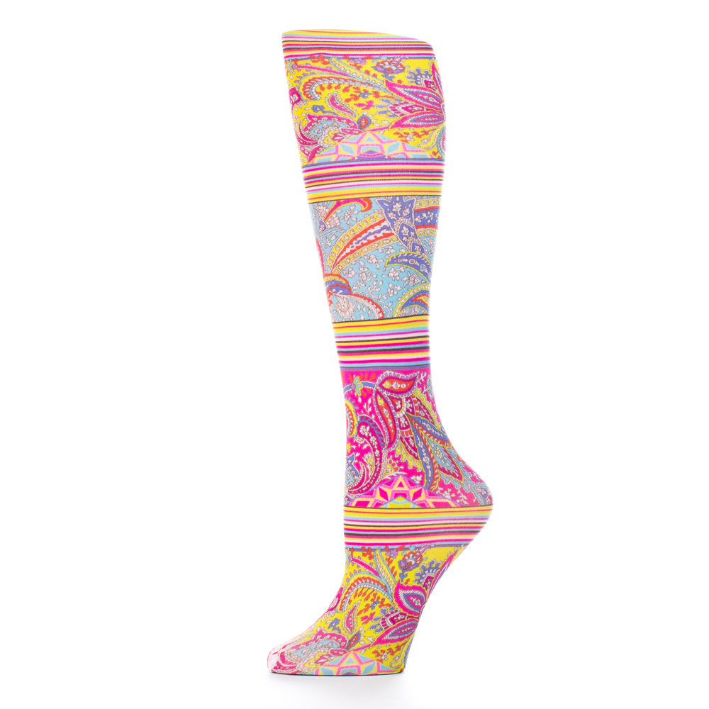 Picture of Celeste Stein Celeste-Stein-CH187-2150 15 in. Kids Knee Sock with Bright Paisley Pattern&#44; Multi Color