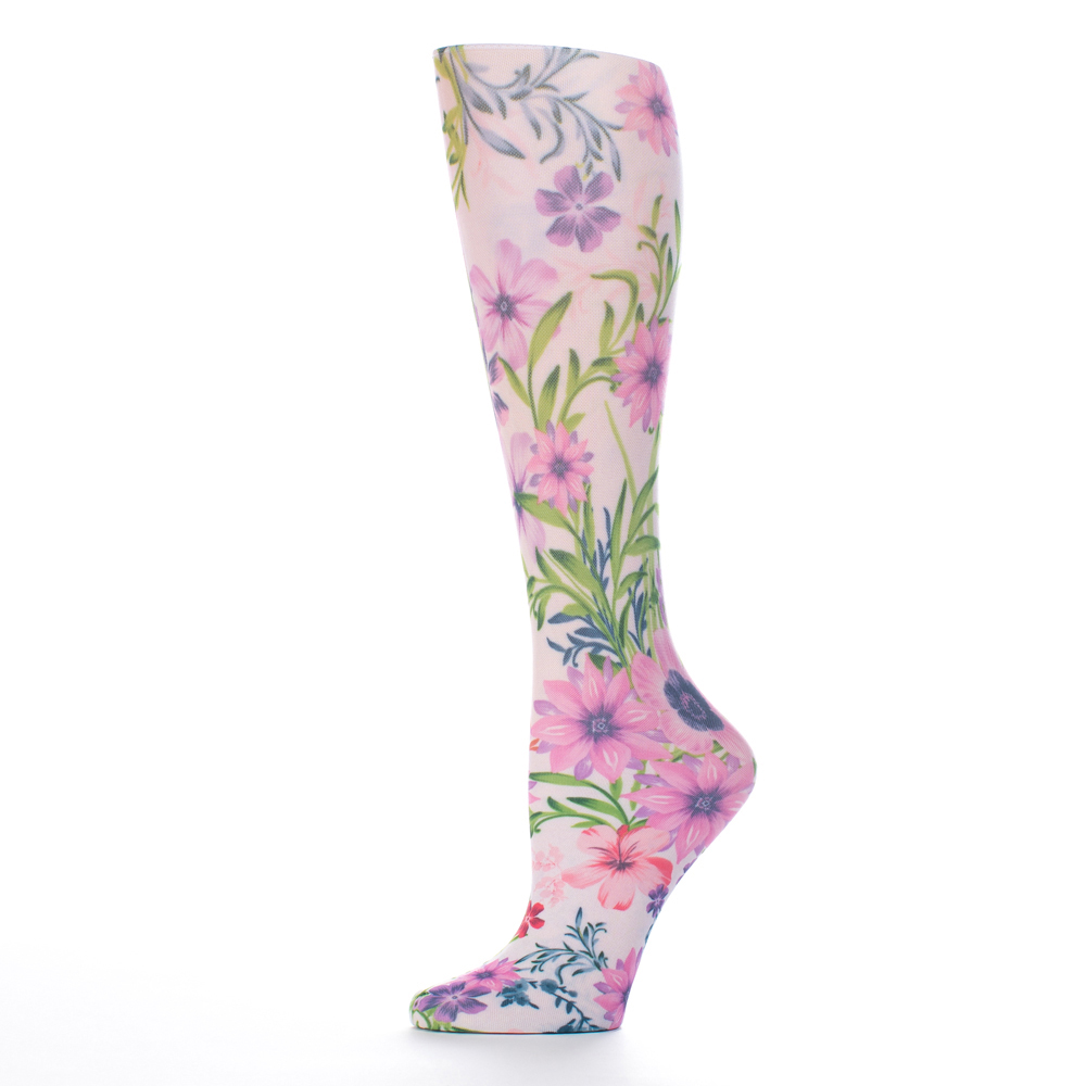 15 in. Kids Knee Sock with Ode Pattern, Pink