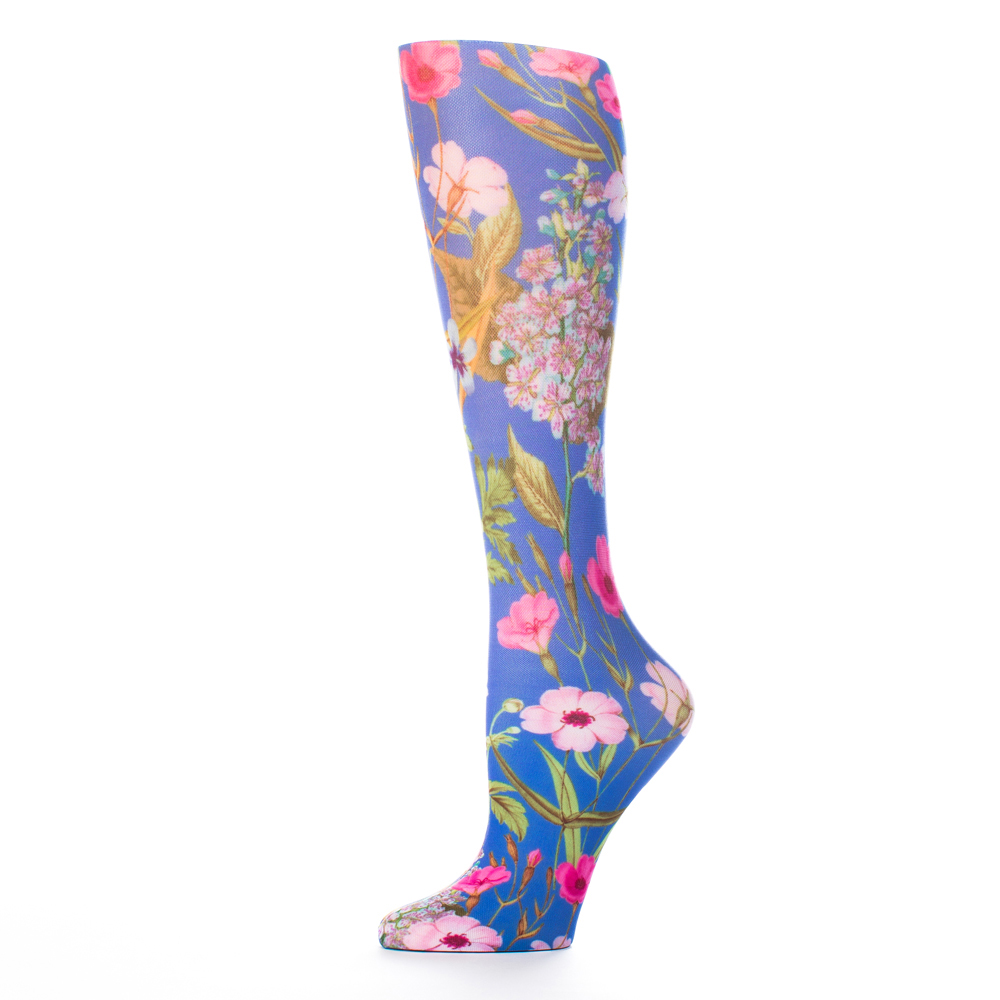15 in. Kids Knee Sock with Marona Pattern, Blue