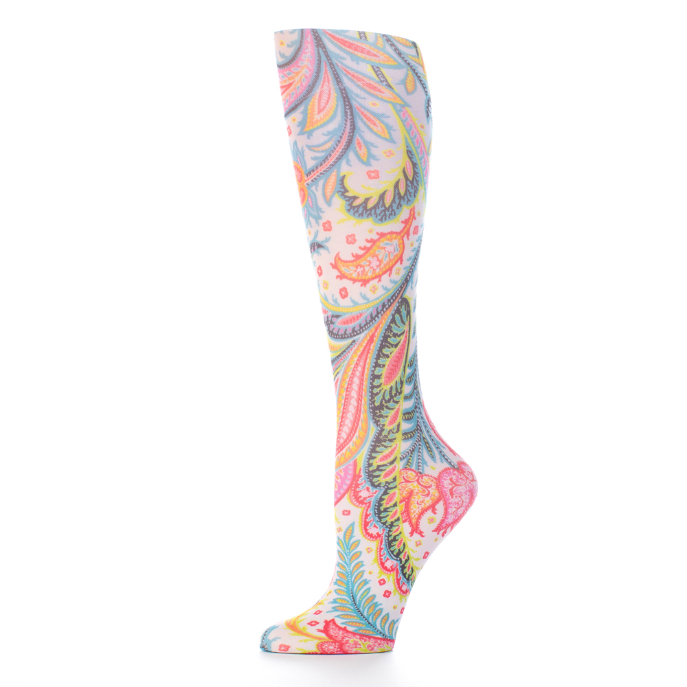 15 in. Kids Knee Sock with Tropical Calypso Pattern, Multi Color