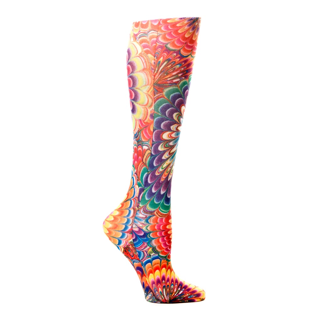 15 in. Kids Knee Sock with Austin Powers Pattern, Rainbow