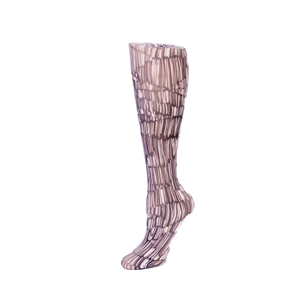 Celeste-Stein-CMPS-3-2123 20-30 mmHg Womens Compression Sock with Pylon Pattern, Black - Regular
