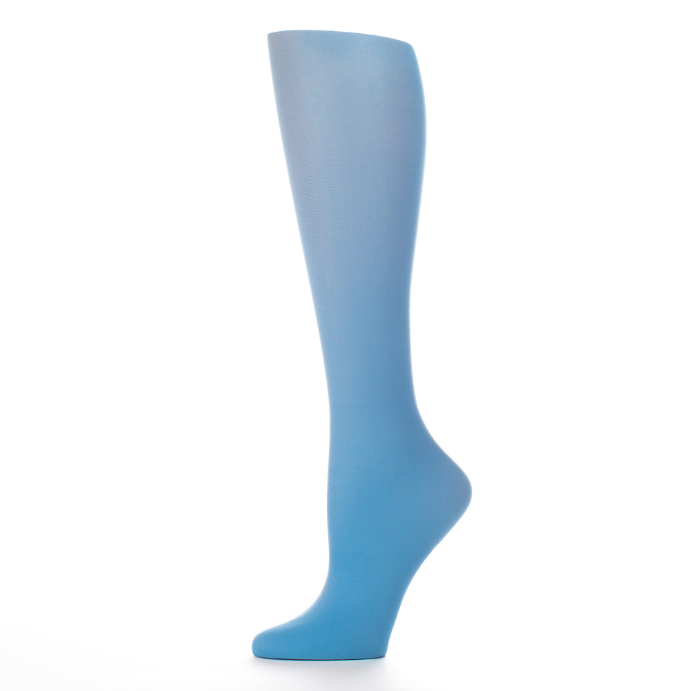 20-30 mmHg Womens Compression Sock with Solid Pattern, Periwinkle - Regular