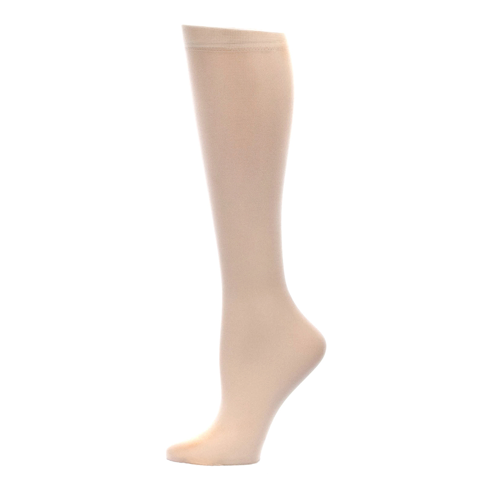 20-30 mmHg Womens Compression Sock with Skin Solid Pattern, Skin - Regular