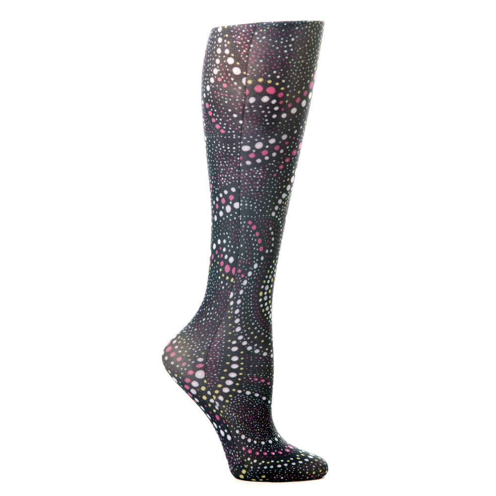 1520 mmHg Compression Sock with Pattern Black  Queen