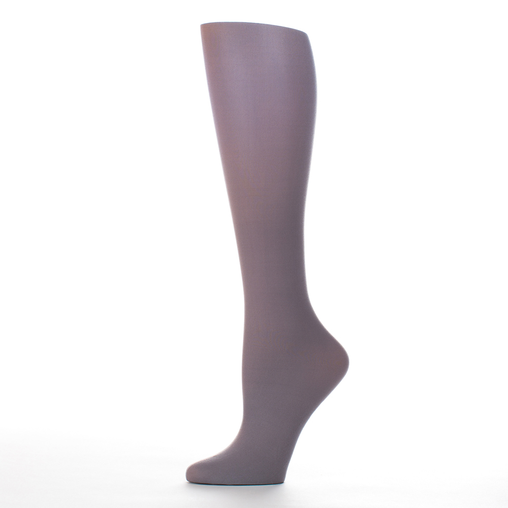 20-30 mmHg Womens Compression Sock with Solid Pattern, Grey - Queen