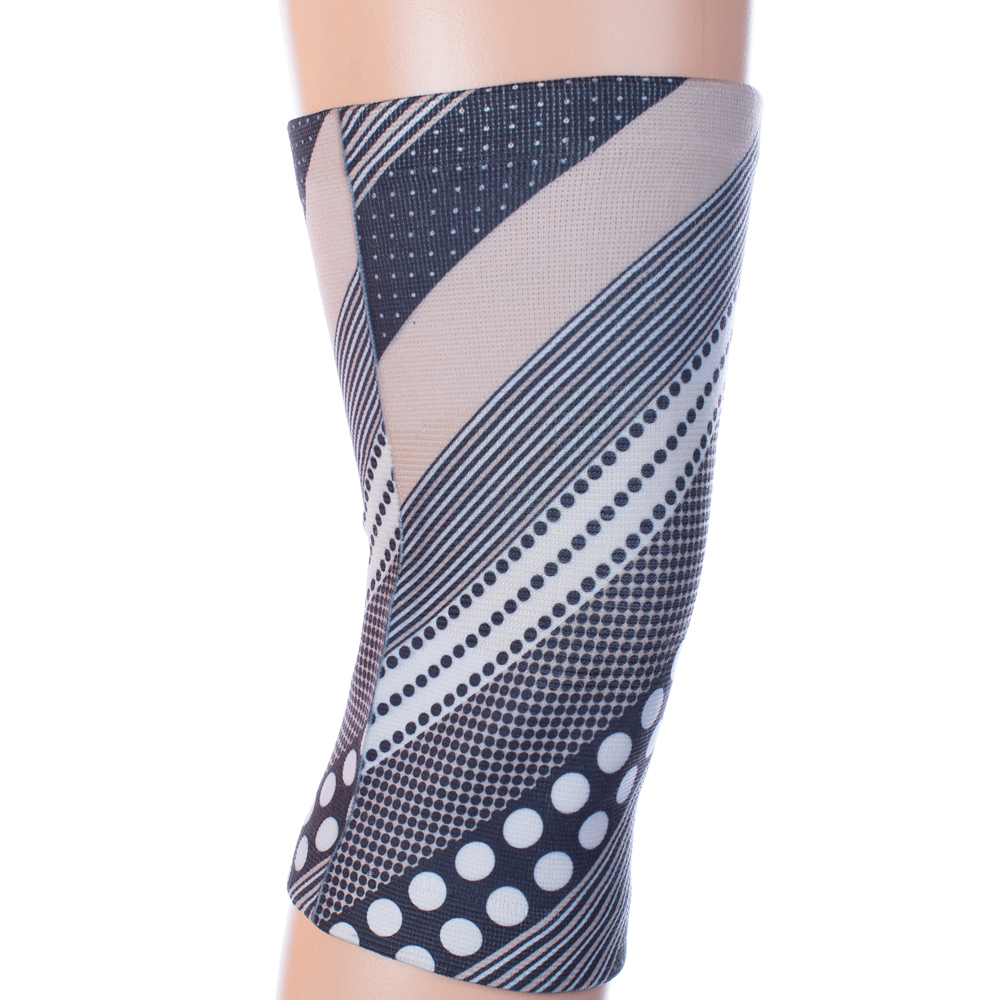 Womens Light & Moderate Knee Support with Diagonal Dots Pattern, Blue - Queen