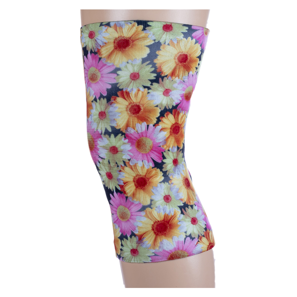 Womens Light & Moderate Knee Support with Daisies Pattern, Multi Color - Queen