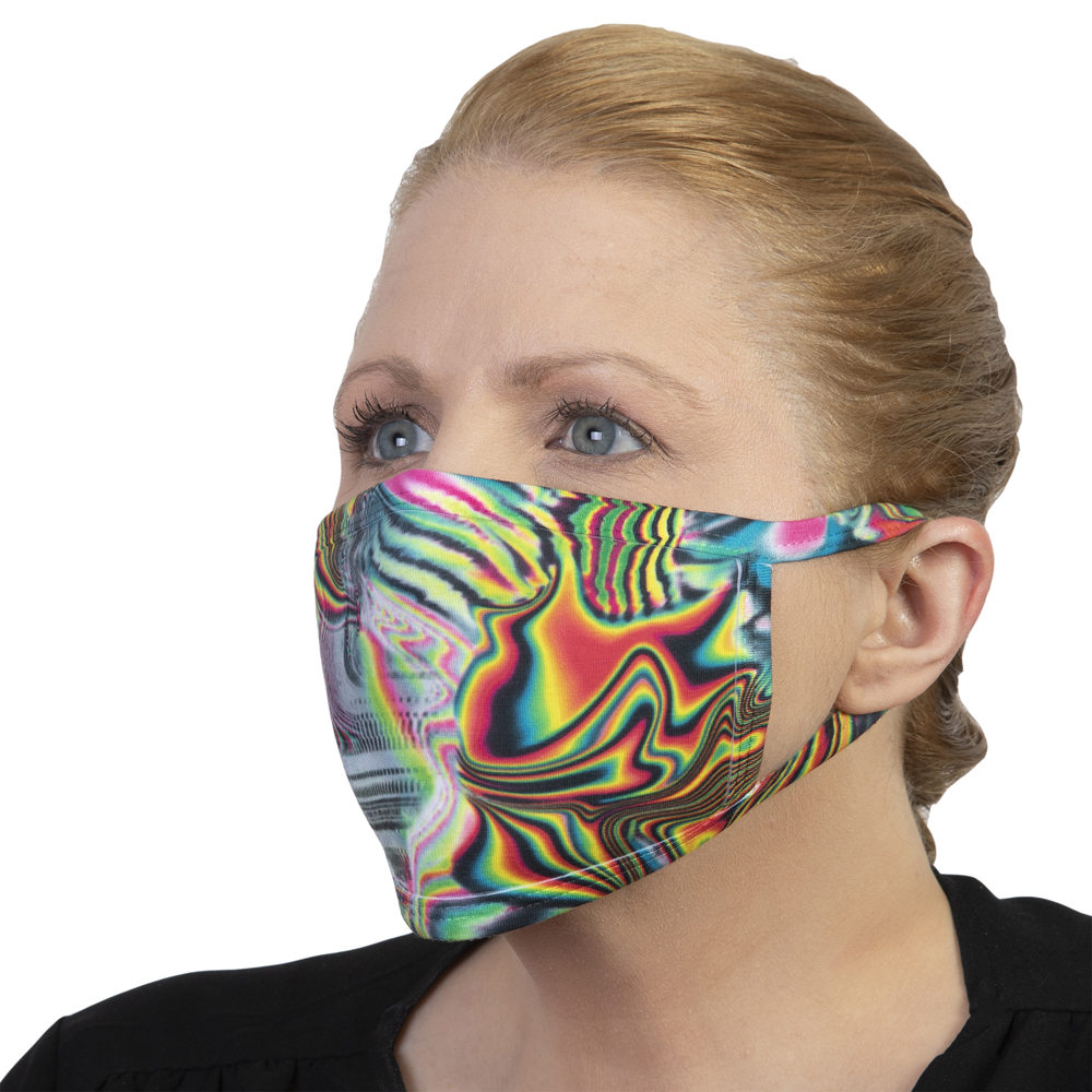 Picture of Celeste Stein Celeste-Stein-M-2248 Womens&#44; Teen & Kids Ear Loop Mask with Oilescent Pattern
