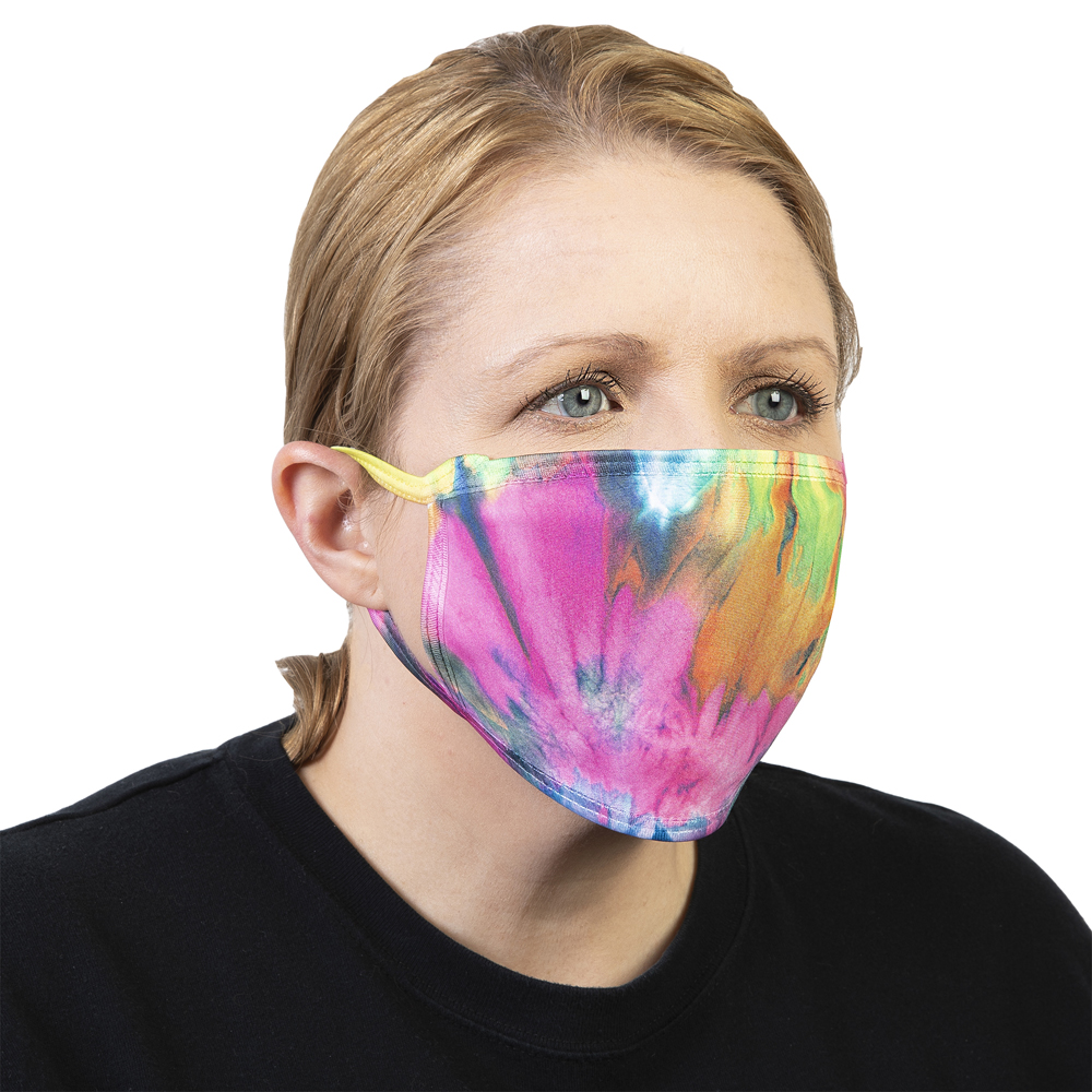 Picture of Celeste Stein Celeste-Stein-M-511 Ear Loop Mask with Pink Eye Pattern