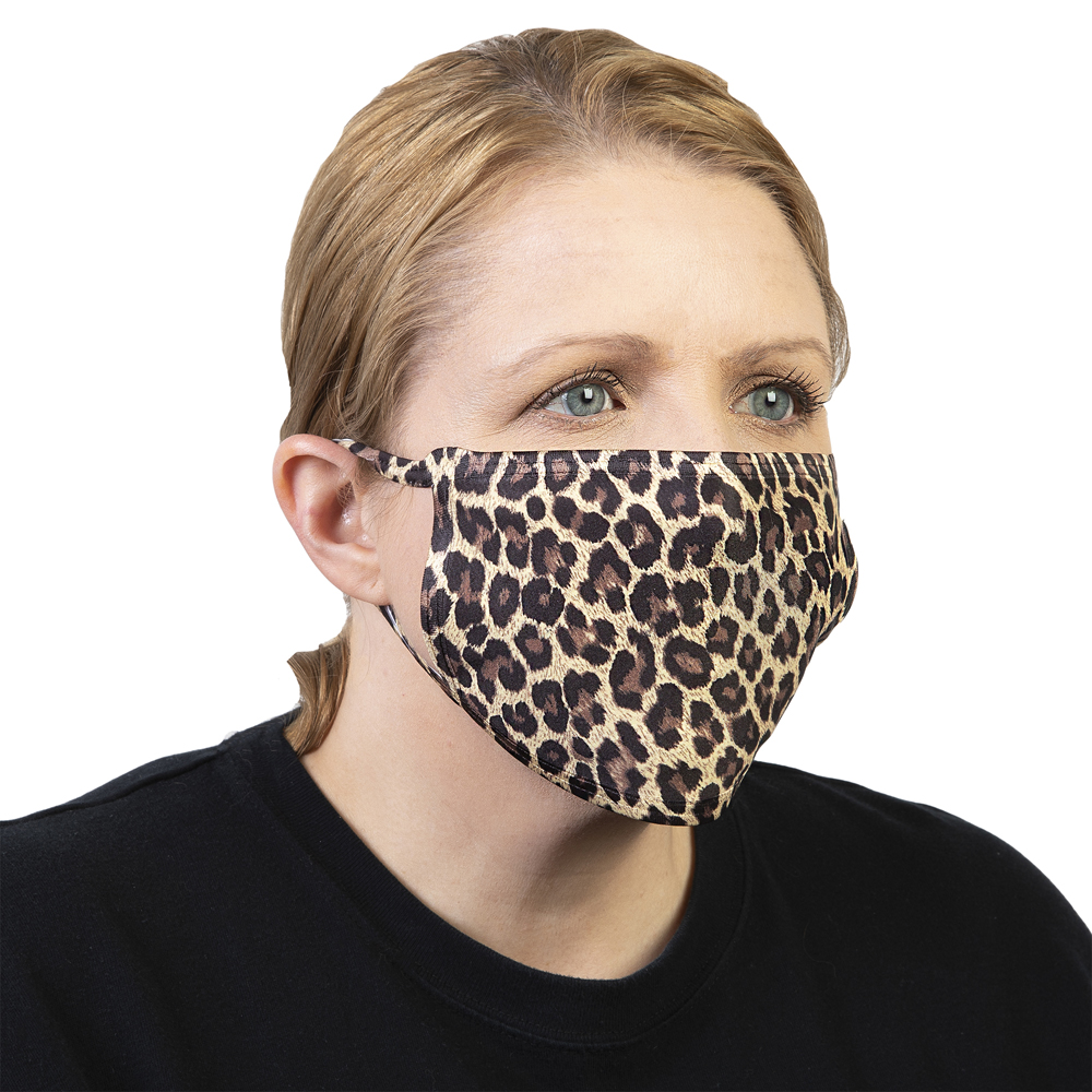 Picture of Celeste Stein Celeste-Stein-M-593 Ear Loop Mask with Hairy Leopard Pattern