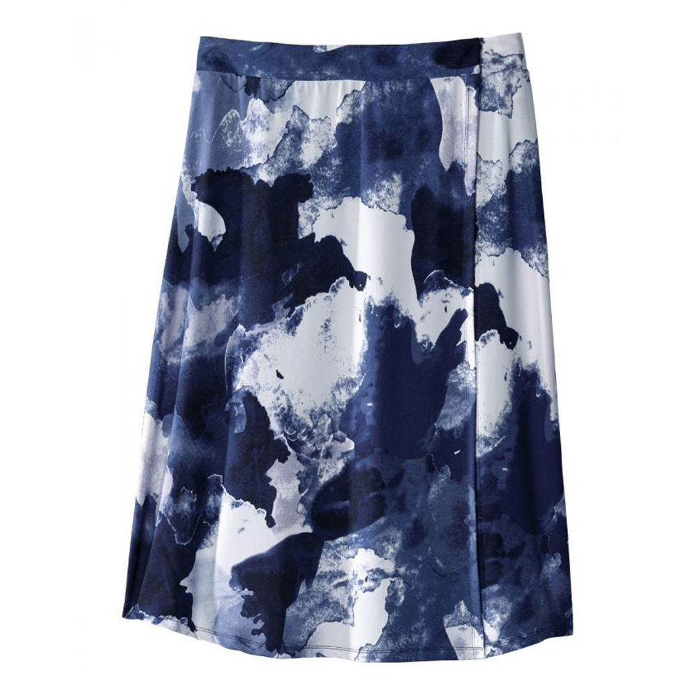 Picture of Silverts Adaptive Silverts-SV22640-SV1358-S Women Gorgeous Adjustable Wrap Skirt Cloud Design&#44; Indigo - Small
