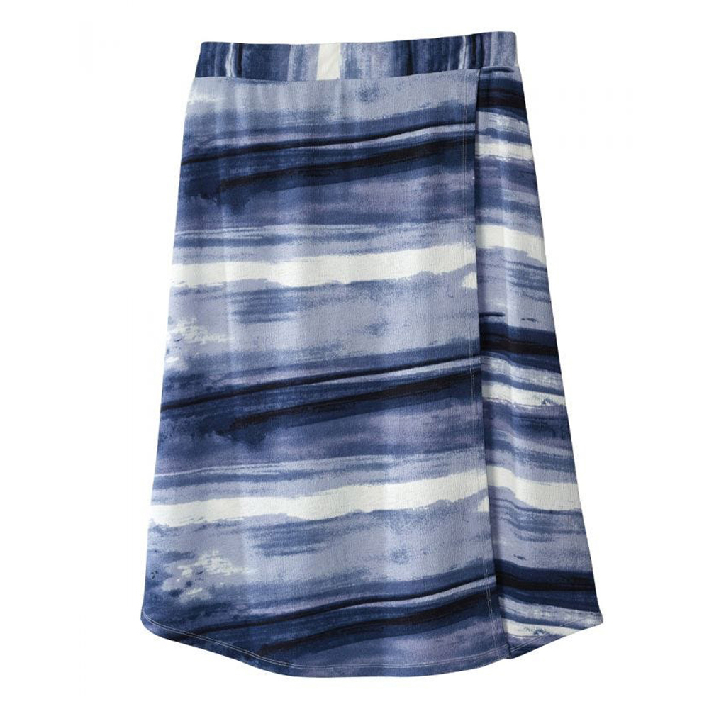Picture of Silverts Adaptive Silverts-SV22640-SV149-S Women Gorgeous Adjustable Wrap Skirt Stripe&#44; Blue - Small
