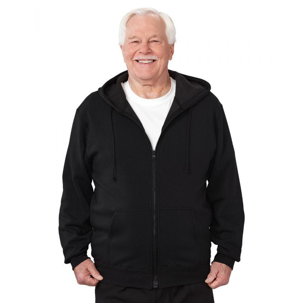 Picture of Silverts Adaptive Silverts-SV40010-SV2-XL Mens Magnetic-Zipper Hoodie with Pockets&#44; Black - Extra Large