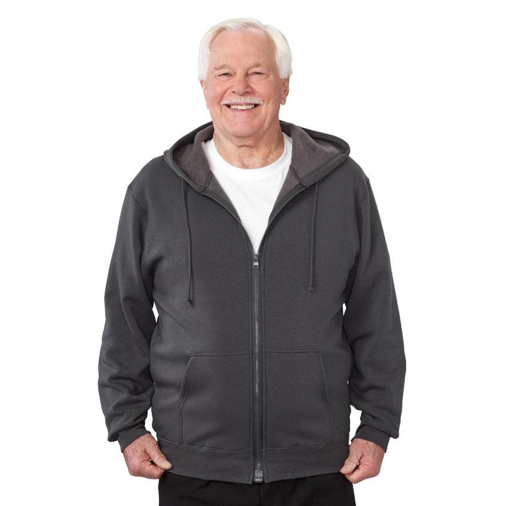 Picture of Silverts Adaptive Silverts-SV40010-SV1115-XL Mens Magnetic-Zipper Hoodie with Pockets&#44; Gray - Extra Large